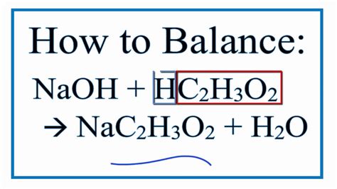 acetic acid and sodium hydroxide balanced equation